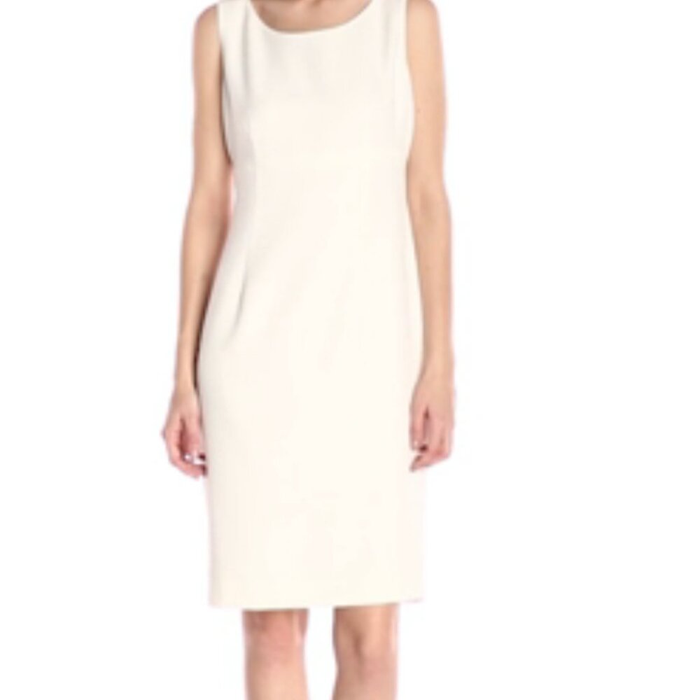 NWT Kasper Shift Dress Vanilla Ice White Sleeveless Midi - J Crew/CBK Vibes